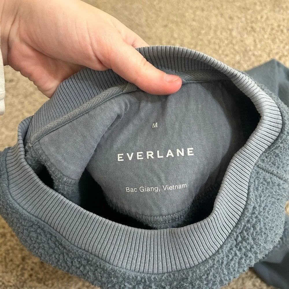 Everlane ReNew Fleece Oversized Crewneck Sweatshirt Women's Size Medium Blue - Picture 8 of 12